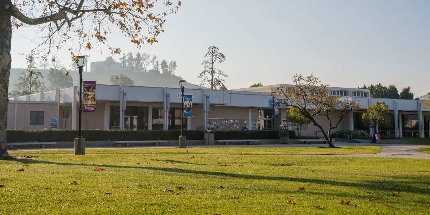 The Campus Center is shown in the morning light.